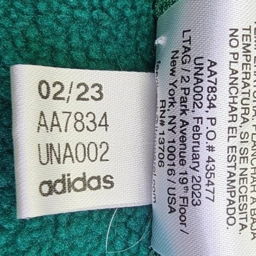 Adidas Boys XL 18/20 Green Heathered Pullover Hoodie 3-Stripe Logo Sweatshirt - Picture 10 of 11